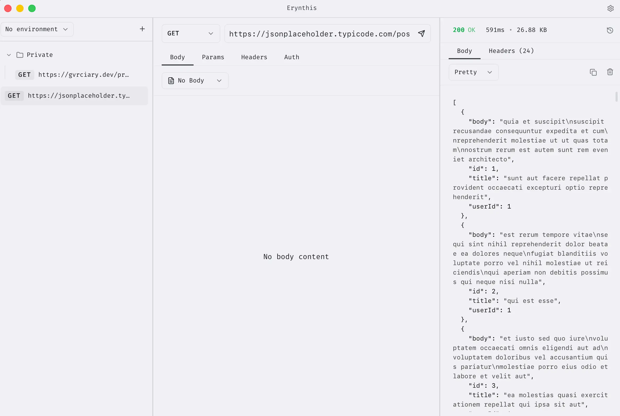 Erynthis API Client screenshot