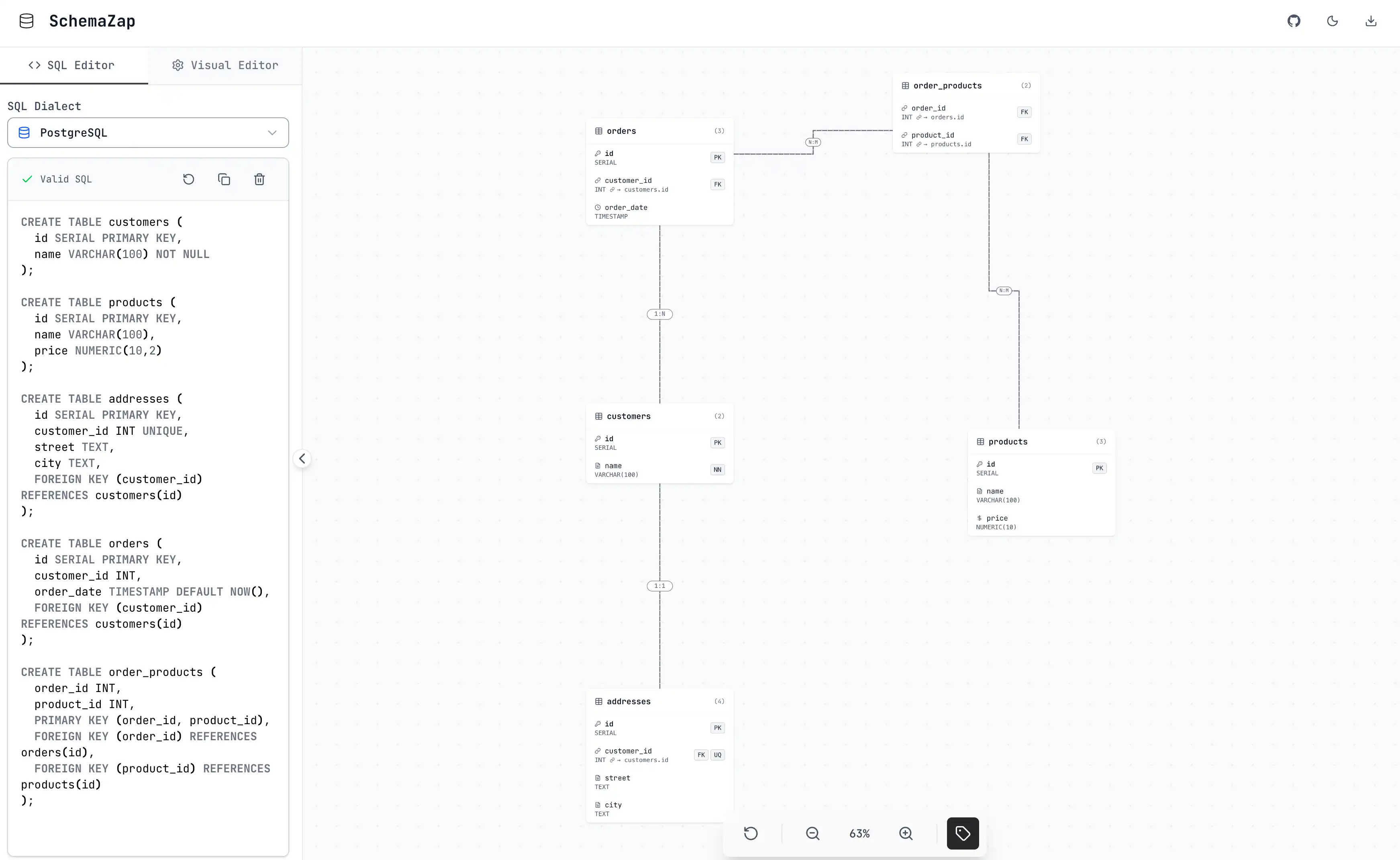 SchemaZap screenshot